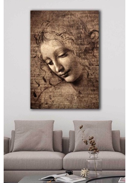 La Scapigliata - Leonardo Da Vinci Ünlü Ressamlar Hd Baskı Kanvas Tablo