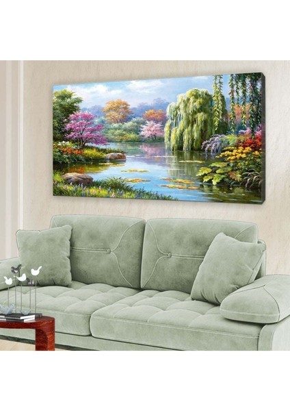 Yağlı Boya Görünümlü Doğa Manzaralı - Hd Baskı Kanvas Tablo 60X120CM-HYKVS-420