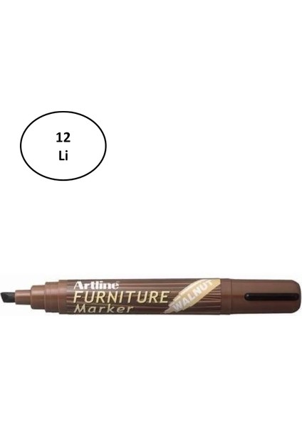 Artline Furniture Ahşap Marker Ek 95 Walnut Ceviz 12'li