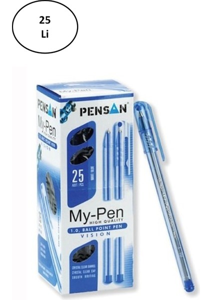 Pensan Tükenmez Kalem My-Pen 1 mm Mavi 25'li