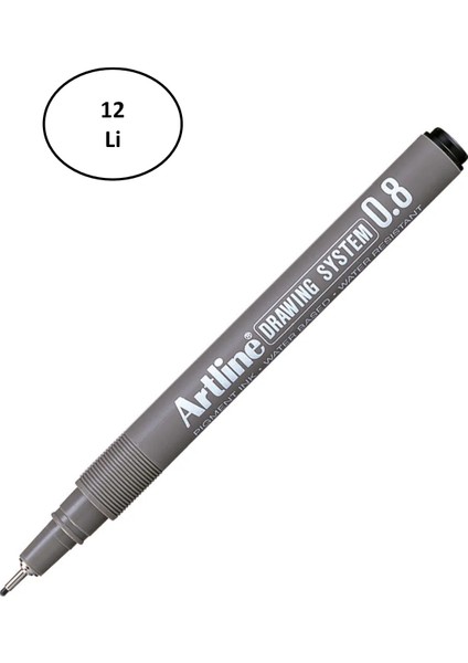 Artline 238 Çizim Kalemi 0.8 mm Siyah 12'li