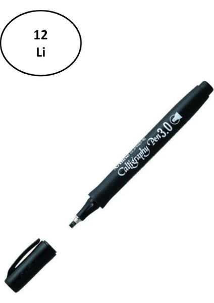 Artline Supreme Calligraphy Pen 3.0 Black 12'li