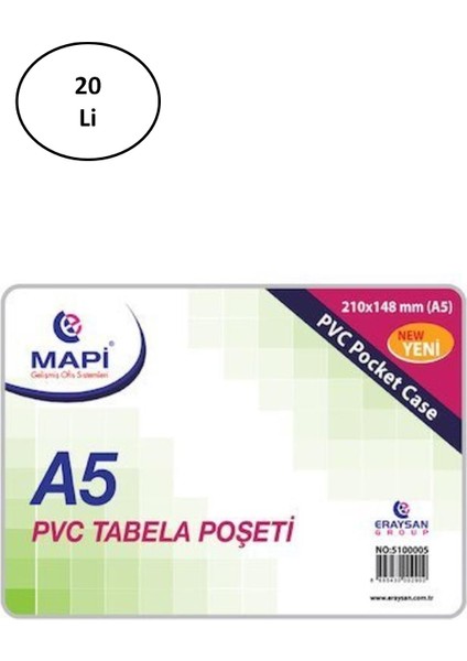 Era Mavi Pvc Tabela Poşetleri A5 20'li