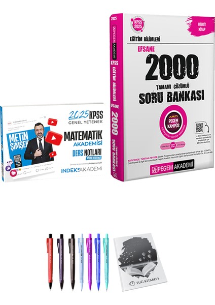 2025 KPSS Eğitim Bilimleri Efsane 2000 Soru Bankası - 2025 KPSS Matematik Akademisi Video Ders Notları + Armağan