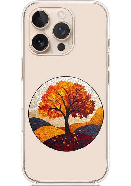 Apple iPhone 13 Pro Max Uyumlu Sonbahar Ağacı Desenli Silikon Kılıf