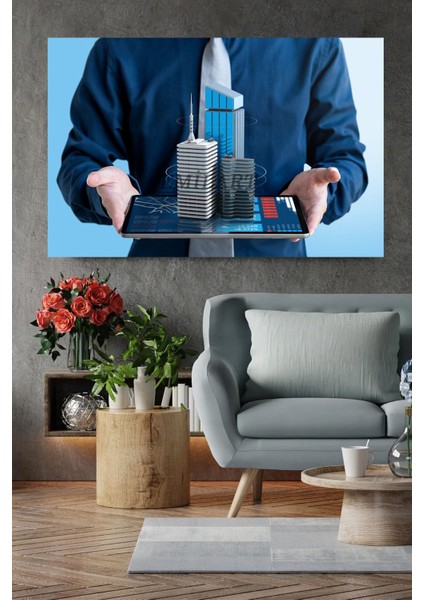 Hd Kalite Emlak - Inşaat - Mimarlık Ofisleri Hd Baskı Kanvas Tablo