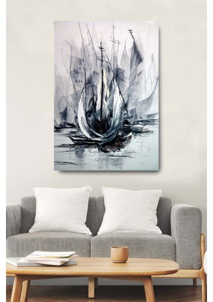 Yelkenliler Dekoratif Kanvas Duvar Tablosu Ev Ofis Hediyelik Tablo