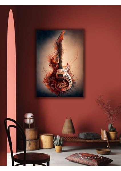 Gitar Salon Oturma Odası Ofis Için Özel Tasarım Dekoratif Dijital Baskı Müzik Hd Baskı Kanvas Tablo