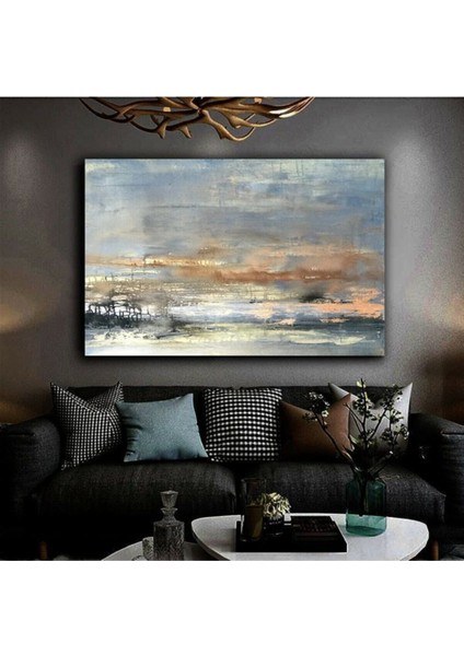 Harikabirev Yağlı Boya Görünümlü Soyut Tablo Premium Kalite Dekoratif Hd Baskı Kanvas Tablo N18