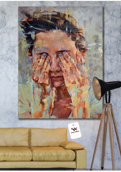 Yağlı Boya Görünümlü Gözyaşı Hd Baskı Kanvas Tablo