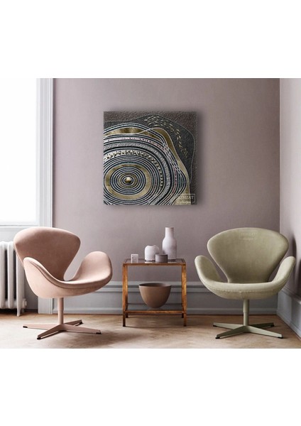 Gold Balıklı Soyut Dekoratif Hd Baskı Kanvas Tablo