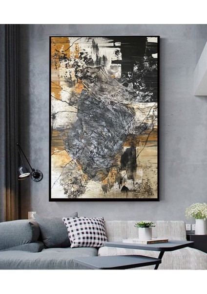 Soyut Sanat Dekoratif Ahşap Kanvas Duvar Boy Tablo