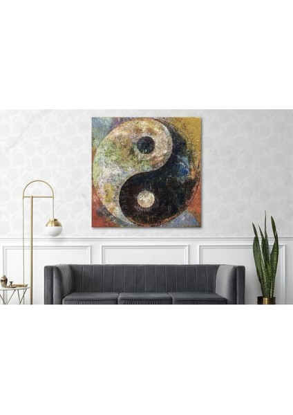 Ying-Yang Yağlı Boya Görünümlü Hd Baskı Kanvas Tablo