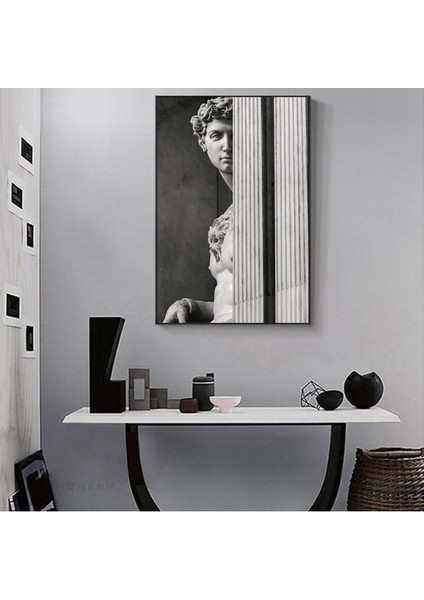 Michelagelo Heykel Görünümlü Hd Baskı Kanvas Tablo