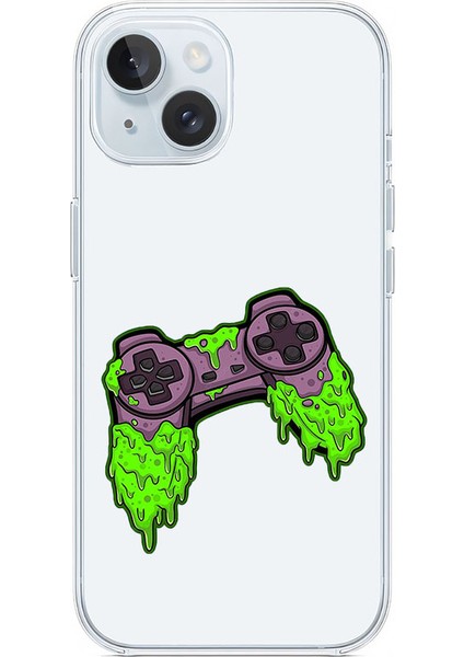 Apple iPhone 15 Plus Uyumlu Oyun Konsolu Desenli Silikon Kılıf
