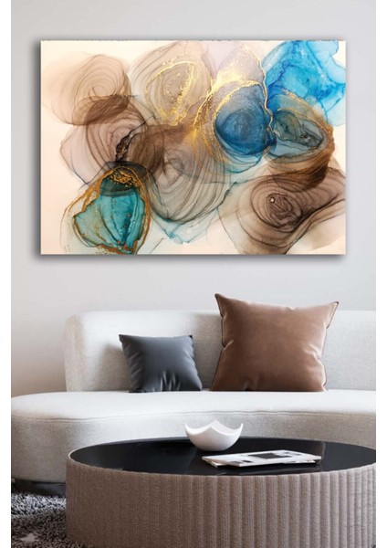 Hd Baskı Kanvas Tablo Baskılı Dekoratif Soyut Altın Tozu Efektli Ev Ofis Otel Dekor Hediyelik Tablo