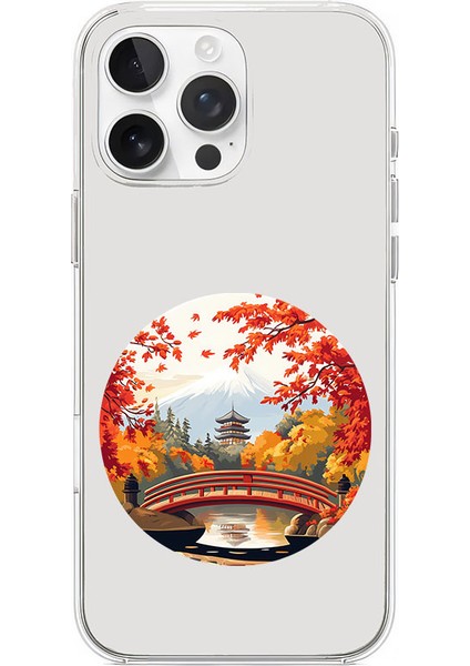 Apple iPhone 13 Pro Uyumlu Sonbahar Köprüsü Desenli Silikon Kılıf