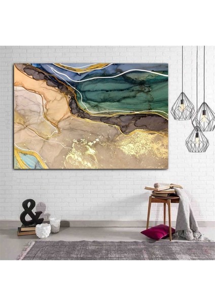 Harikabirev Yağlı Boya Görünümlü Soyut Tablo Premium Kalite Dekoratif Hd Baskı Kanvas Tablo N16