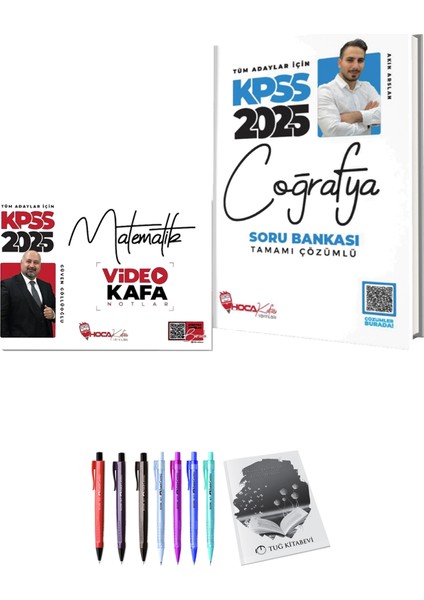 Hoca Kafası 2025 KPSS Coğrafya Soru Bankası - Hoca Kafası 2025 KPSS Matematik Video Kafa Notlar + Armağan