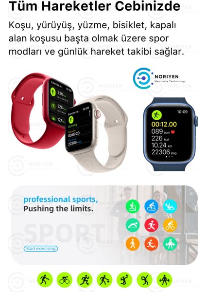 Watch 7 Beyaz Akıllı Saat Iphone ve Android Uyumlu Son Nesil Yan Düğme Aktif