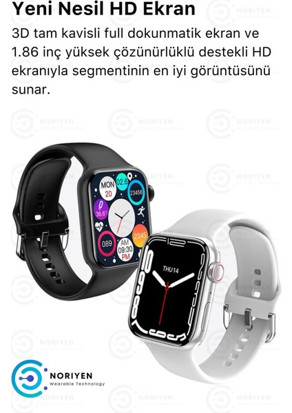 Watch 7 Beyaz Akıllı Saat Iphone ve Android Uyumlu Son Nesil Yan Düğme Aktif