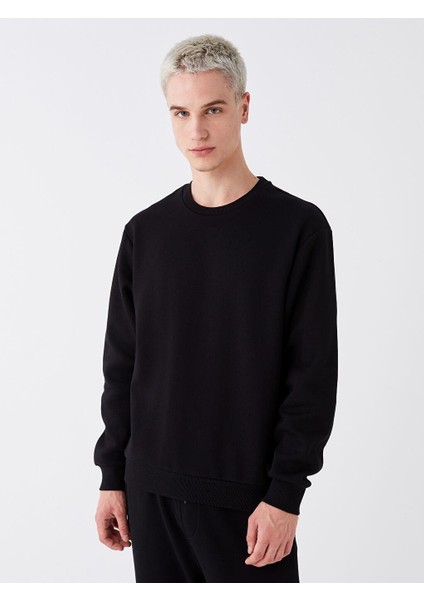Oversize Bisiklet Yaka Uzun Kollu Erkek Sweatshirt