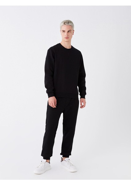 Oversize Bisiklet Yaka Uzun Kollu Erkek Sweatshirt