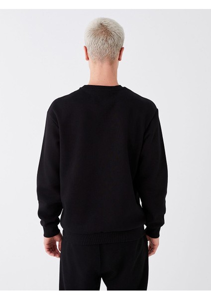 Oversize Bisiklet Yaka Uzun Kollu Erkek Sweatshirt