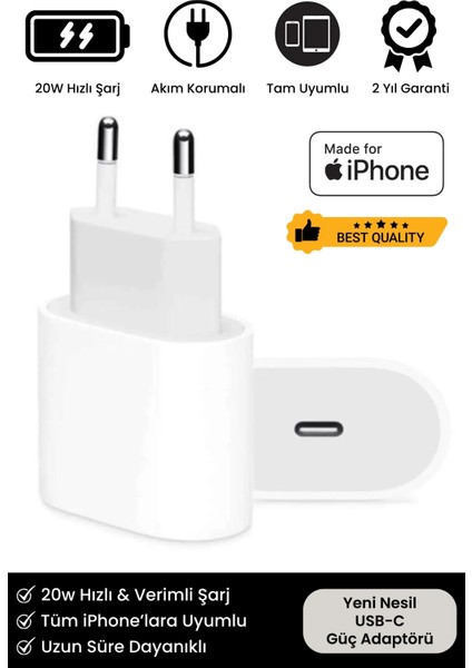 iPhone Tüm Serilere Uyumlu 20W Hızlı Şarj Aleti 6 7 8 x 11 12 13 14 15 Için Type-C Girişli Adaptör Apple Şarz Lightning Plus Pro Max Nry