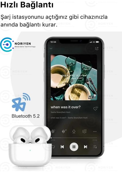 3. Nesil Ios Android Uyumlu Bluetooth Kulaklık Premium Özel Seri Kulak Içi Kablosuz Kulaklık Blututlu ve Airpod 3 Pro Apple Nry