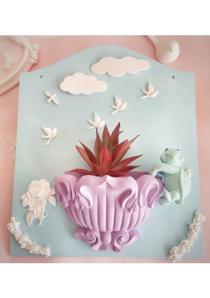 Duvar Süsü Saksı, Dekor Saksısı Silikon Kalıp K-488