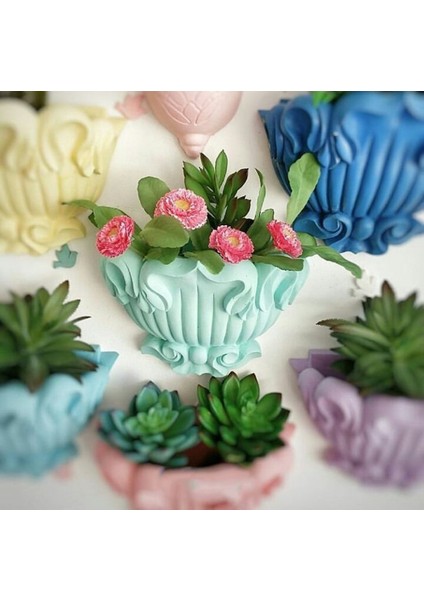 Duvar Süsü Saksı, Dekor Saksısı Silikon Kalıp K-488