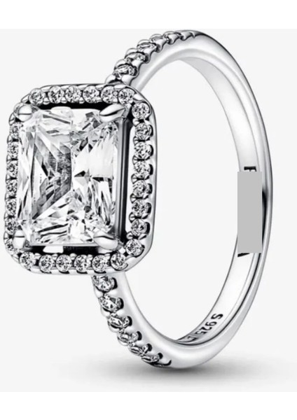 Işıltılı Dikdörtgen Taşlı Yüzük