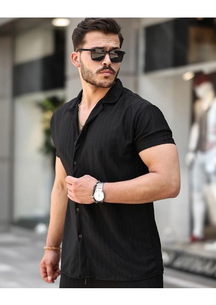 Erkek Burgulu Yazlık Basic Oversize Şort Gömlek Takım