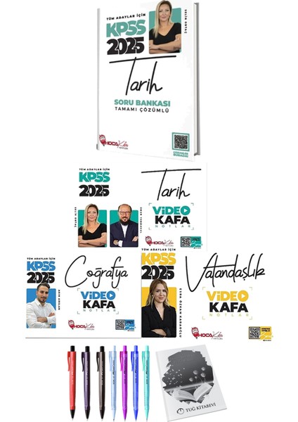 Hoca Kafası 2025 KPSS Tarih Soru Bankası - Hoca Kafası 2025 KPSS Tarih Coğrafya Vatandaşlık Video Kafa Notlar + Armağan