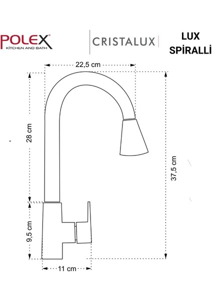 Cristalux Lux Spiralli Mutfak Evye Bataryası