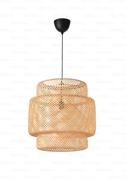 Sinnerlig Bambu Avize 50cm- Iskandinav, Modern, Bohem, Rattan Avize, Aydınlatma