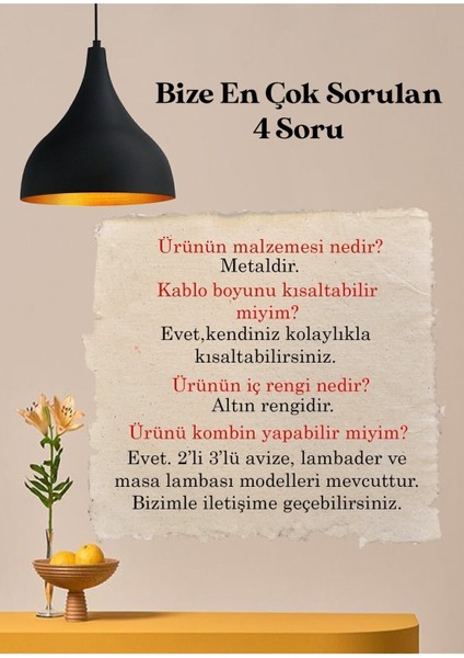 Üçlü Uzun Siyah Avize Sarkıt Lamba Salon Masaüstü Mutfak Oturma Odası Otel Avizesi Modelleri