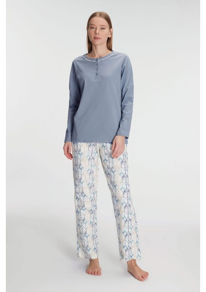 Anıl Uzun Kollu Pamuklu Pijama Takımı