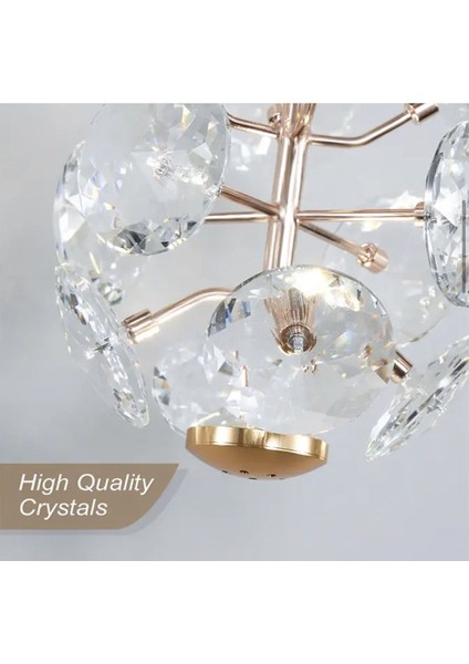 Luxury Exclusive Modern Crystal Led Avize Kristal Taşlı Tekli Sarkıt Avize Gold Sarı Kademeli 3 Ren