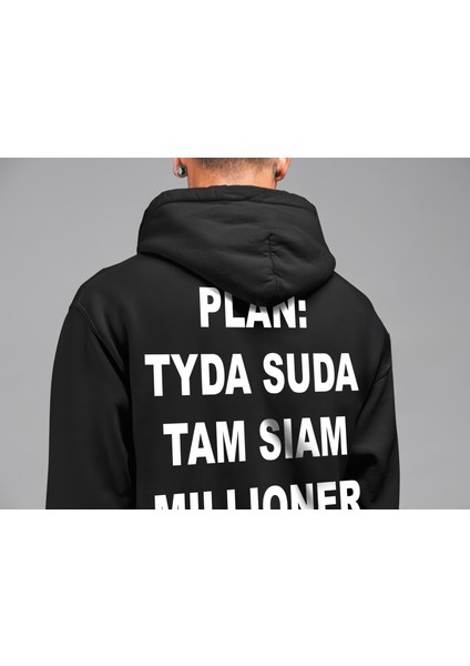 Plan: Tyda Suda Tam Sıam Mıllıoner Baskılı Trend Oversize Hoodie Rusya Trend