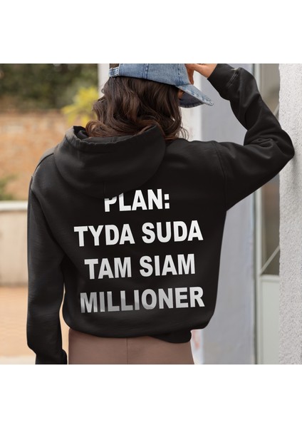 Plan: Tyda Suda Tam Sıam Mıllıoner Baskılı Trend Oversize Hoodie Rusya Trend