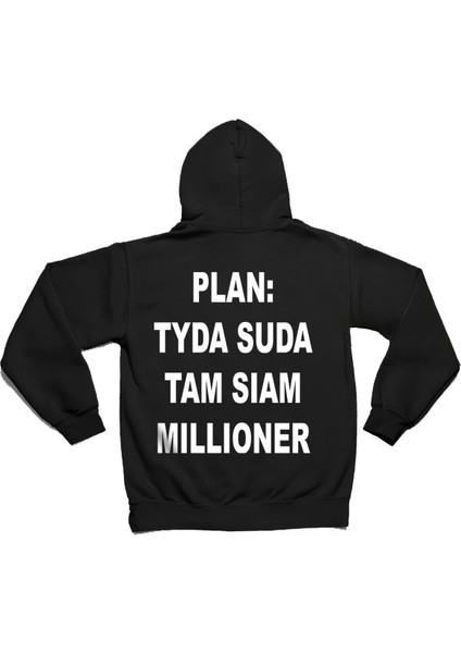 Plan: Tyda Suda Tam Sıam Mıllıoner Baskılı Trend Oversize Hoodie Rusya Trend