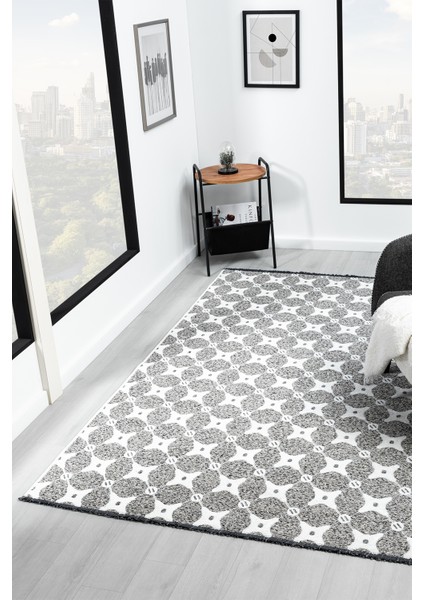 Bukle Krem Kaymaz Taban Makinede Yıkanabilir Kilim Balkon Mutfak Halısı Bk478 100 x 300