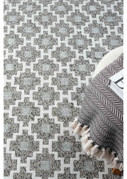 Bukle Krem Kaymaz Taban Makinede Yıkanabilir Kilim Balkon Mutfak Halısı Bk477 80 x 150