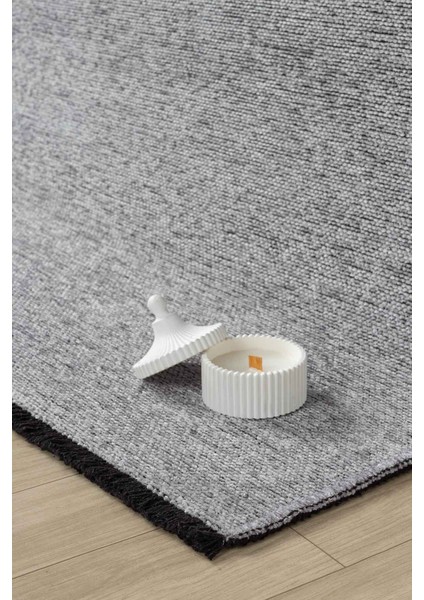 Liv Gri Kaymaz Taban Makinede Yıkanabilir Kilim Balkon Mutfak Halısı 0Lv384 80 x 150