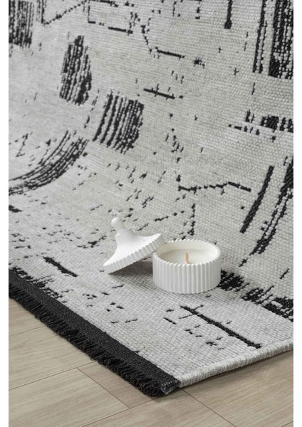Eko Gri Kaymaz Taban Kilim Balkon Mutfak Oturma Odası Halısı Yoluk Eko113 80 x 300