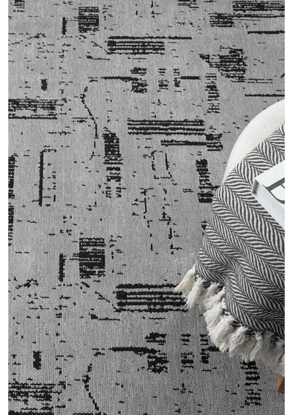 Eko Gri Kaymaz Taban Kilim Balkon Mutfak Oturma Odası Halısı Yoluk Eko113 80 x 300