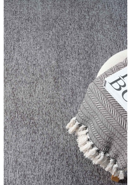 Liv Gri Kaymaz Taban Makinede Yıkanabilir Kilim Balkon Mutfak Halısı 0Lv384 100 x 300
