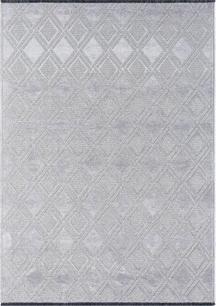 Bukle Gri Kaymaz Taban Makinede Yıkanabilir Kilim Balkon Mutfak Halısı Bk190 100 x 200